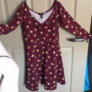 3/4 sleeve flowered dress